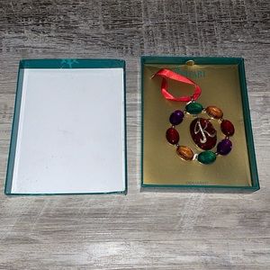 Trifari multicolor K letter ornament gems gold NWT